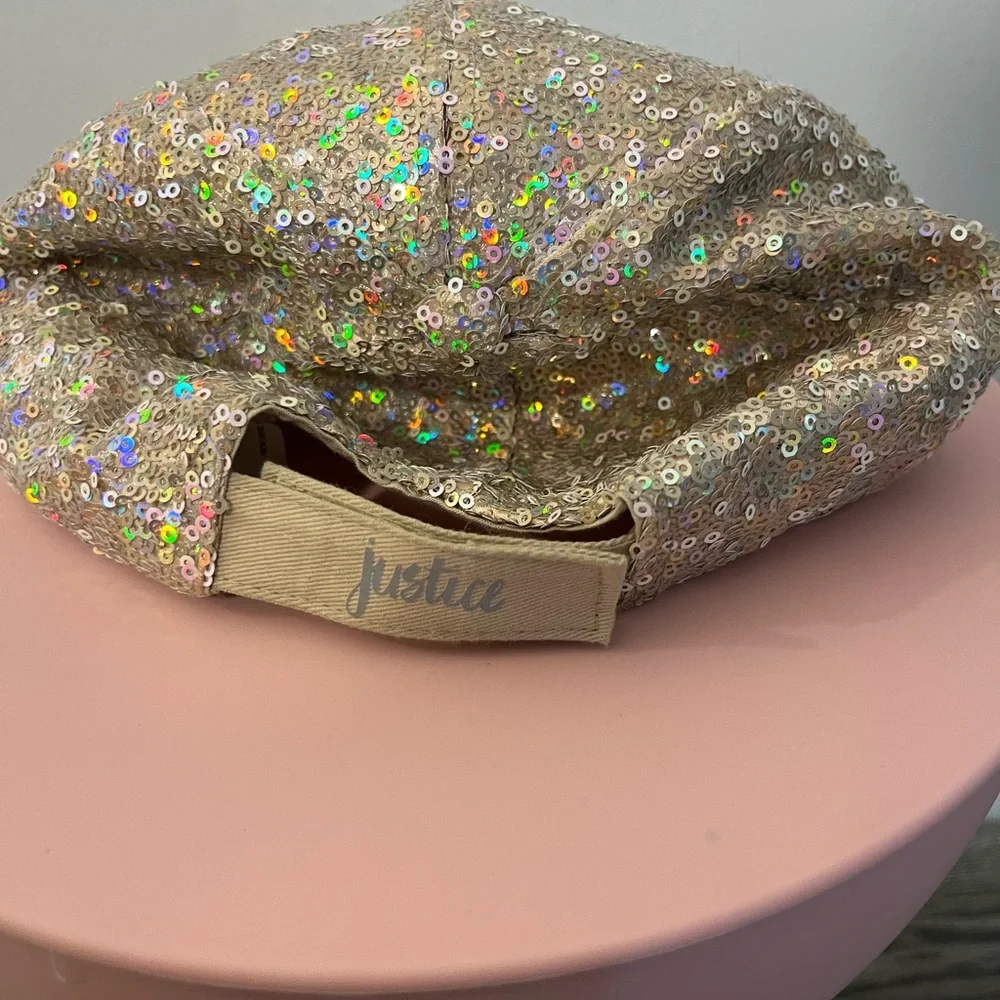 Justice Glittery Gold Kids Hat